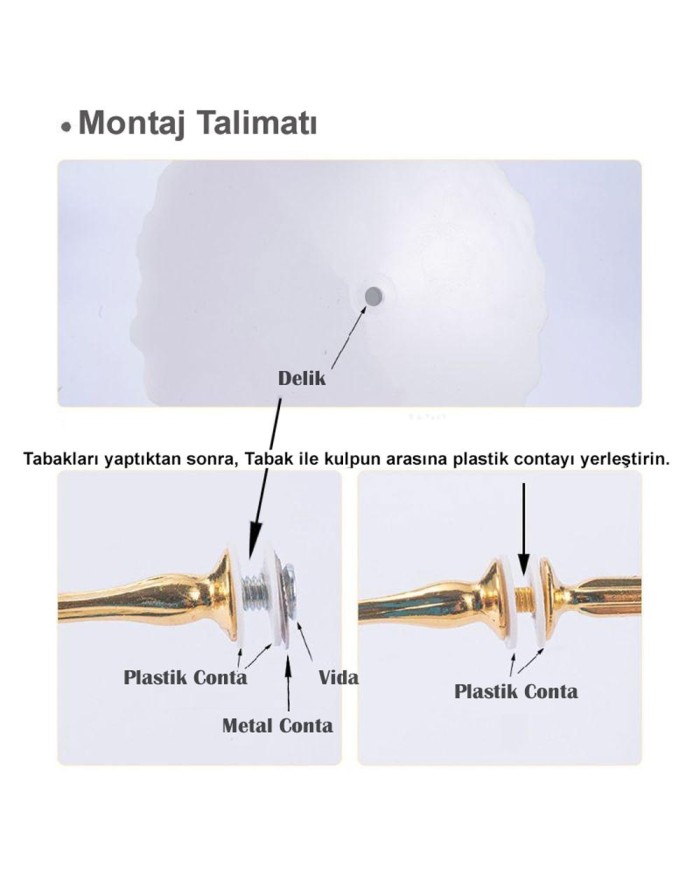 Yuvarlak Kek stand seti - Reçine Epoksi ve Beton Silikon Kalıp -Kod:209