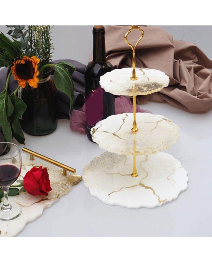 Yuvarlak Kek stand seti - Reçine Epoksi ve Beton Silikon Kalıp -Kod:209