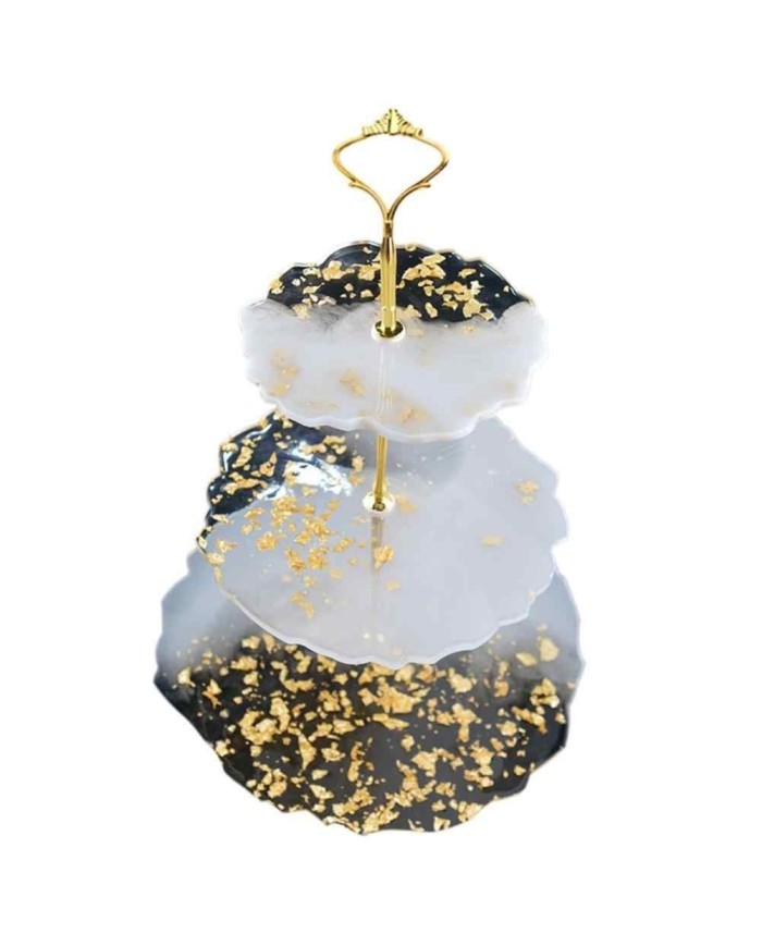 Yuvarlak Kek stand seti - Reçine Epoksi ve Beton Silikon Kalıp -Kod:209