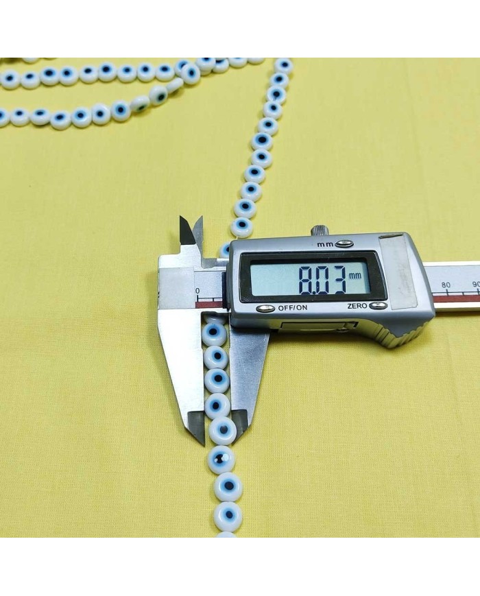 Cam Nazar Boncuk 8 mm Beyaz