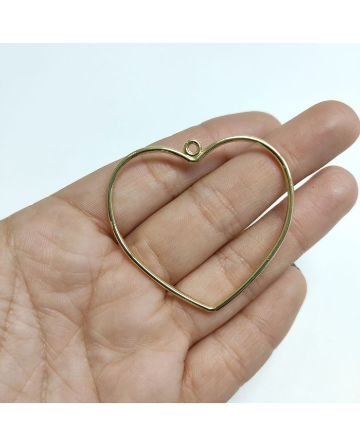 1 Adet Metal Kolye Ucu - Büyük Kalp