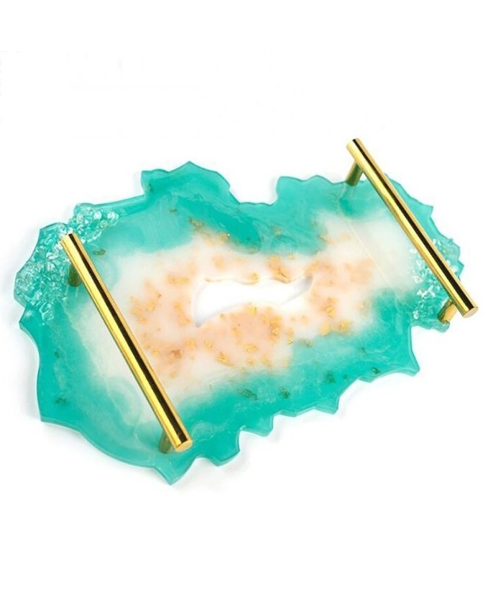 Tepsi Ortası Delik Kütük Modeli Epoksi Reçine ve Beton Silikon Kalıbı -Kod:341