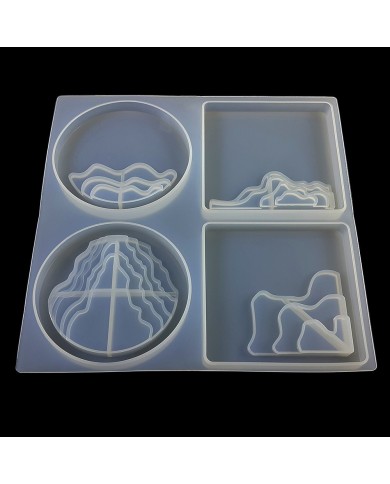 Dalgalı Bardak Altı Reçine Epoksi ve Beton Kalıbı -Kod:349 Dalgalı Bardak Altı Reçine Epoksi ve Beton Kalıbı -Kod:349