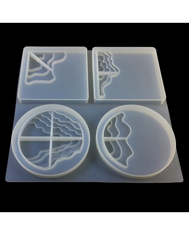 Dalgalı Bardak Altı Reçine Epoksi ve Beton Kalıbı -Kod:349 Dalgalı Bardak Altı Reçine Epoksi ve Beton Kalıbı -Kod:349