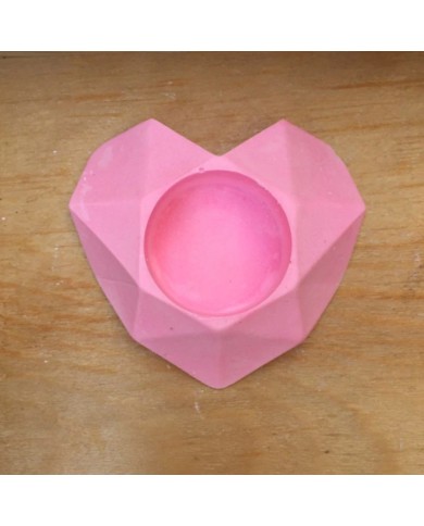 Mum ve Saksı Beton Kalıbı - Kalp - 378
