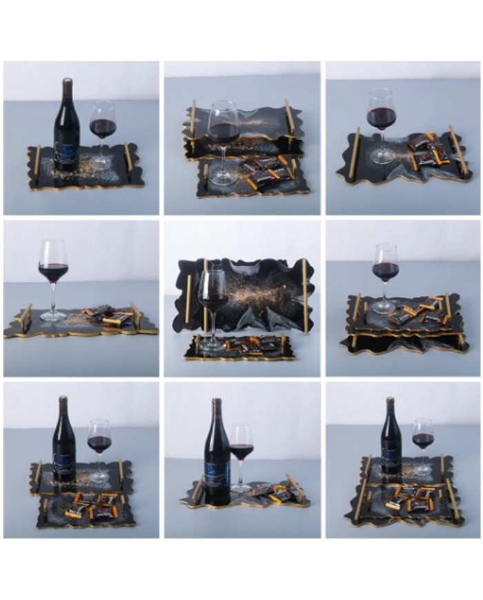 Tepsi Reçine Epoksi Kalıbı 38 cm - Dalgalı -Kod:370