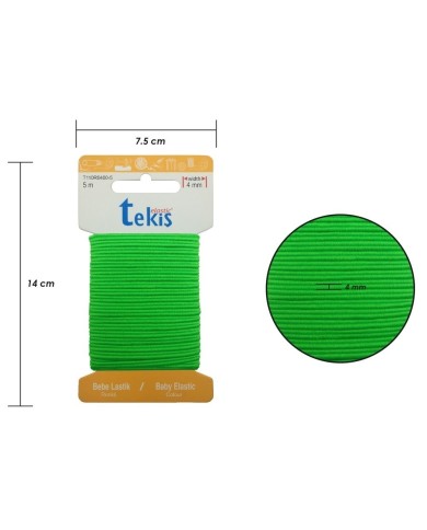 4mm Açık Yeşil Bebe Lastik - 5 Metre