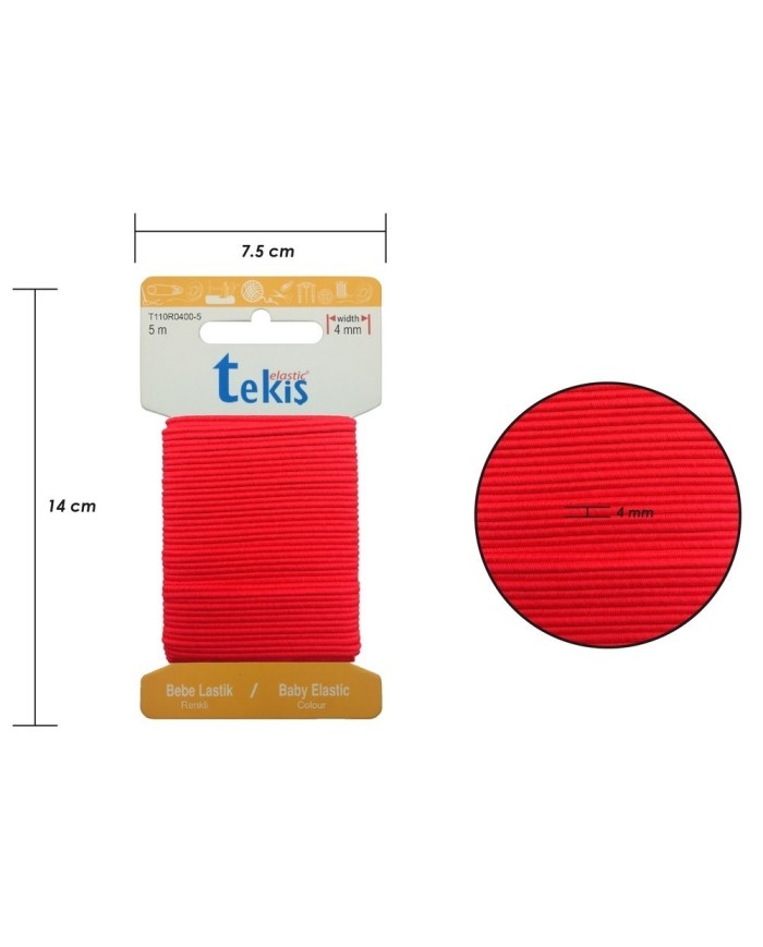 4mm Neon Pembe Bebe Lastik - 5 Metre