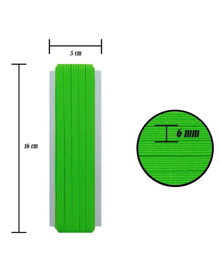 6 mm Neon Yeşil Yassı Lastik - 10 Metre