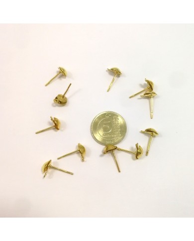Küpe Çivisi Kapaklı - Gold 10 Adet