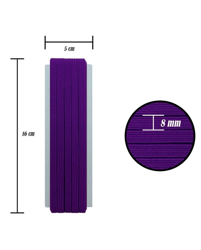 8 mm Mor Yassı Lastik - 10 Metre