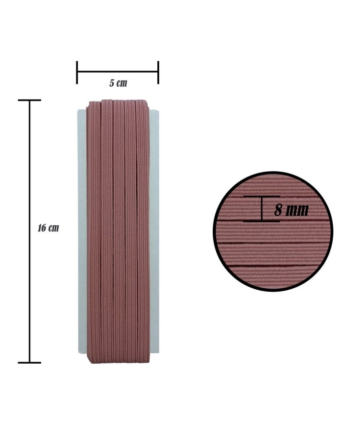 8 mm Gül Kurusu Yassı Lastik - 10 Metre