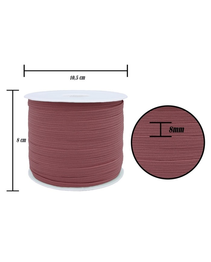 8 mm Gül Kurusu Yassı Lastik - 100 Metre