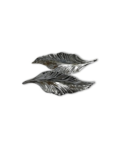 1 Adet - Epoksi Tepsi Kulbu Gümüş Yaprak Model