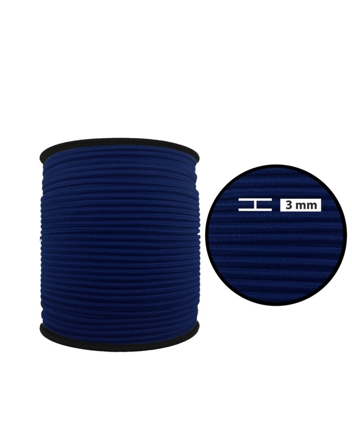 3 mm Yuvarlak Lastik-10 Metre Lacivert Yuvarlak Lastik