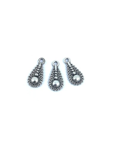 Metal Tesbih Kolye Ucu - Gümüş 25 Adet