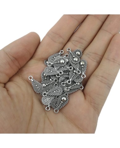 Metal Tesbih Kolye Ucu - Gümüş 25 Adet