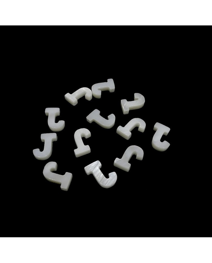 Doğal sedef taş Kolye Küpe Ucu - J HARF