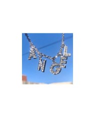 Taşlı Harfler - Üstten Kulplu Gümüş - F - 2 Adet