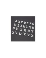 Taşlı Harfler - Üstten Kulplu Gümüş - F - 2 Adet