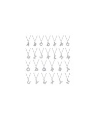 Taşlı Harfler - Üstten Kulplu Gümüş - F - 2 Adet