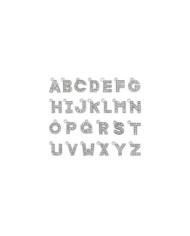 Taşlı Harfler - Üstten Kulplu Gümüş - F - 2 Adet