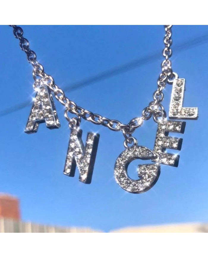 Taşlı Harfler - Üstten Kulplu Gümüş - T - 2 Adet