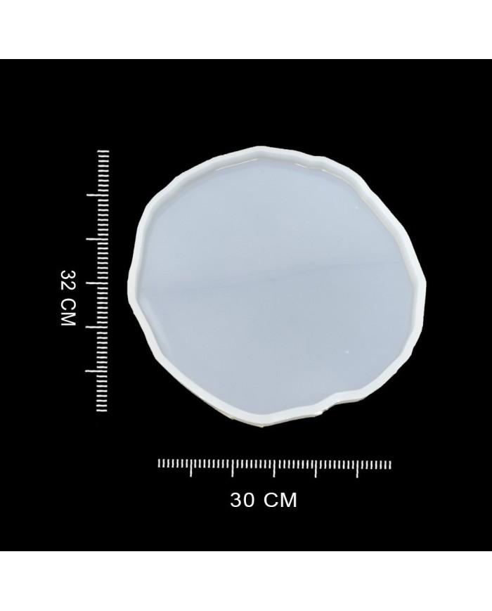 5 ADET Tırtıklı Yuvarlak Tepsi - Reçine Epoksi Kalıp - T4