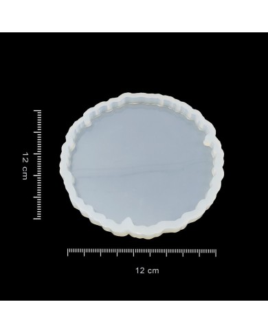 5 Adet Tırtıklı Yuvarlak Bardak Altı - Reçine Epoksi Kalıp - B1