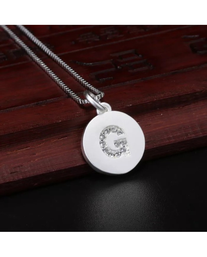 Taşlı Harf - Gümüş - G - 2 Adet