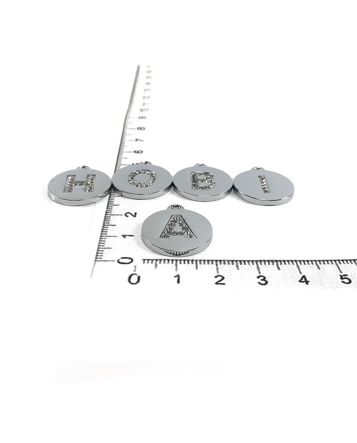 Taşlı Harf - Gümüş - H - 2 Adet