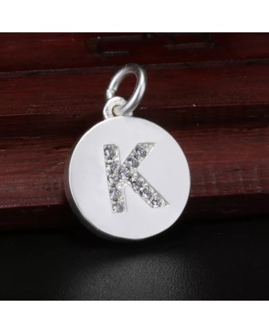 Taşlı Harf - Gümüş - K - 2 Adet Taşlı Harf - Gümüş - K - 2 Adet