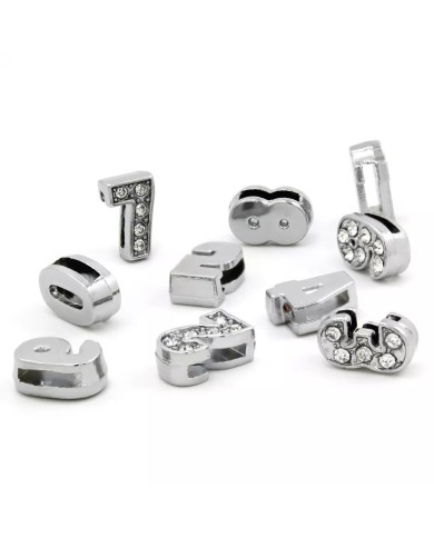 Taşlı Rakam - Kulpsuz Gümüş - 9 - 2 Adet