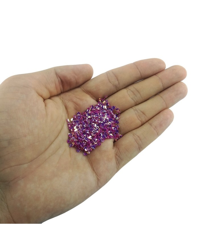 Üçgen Pul Kırığı - Parlak Pembe 10 gr