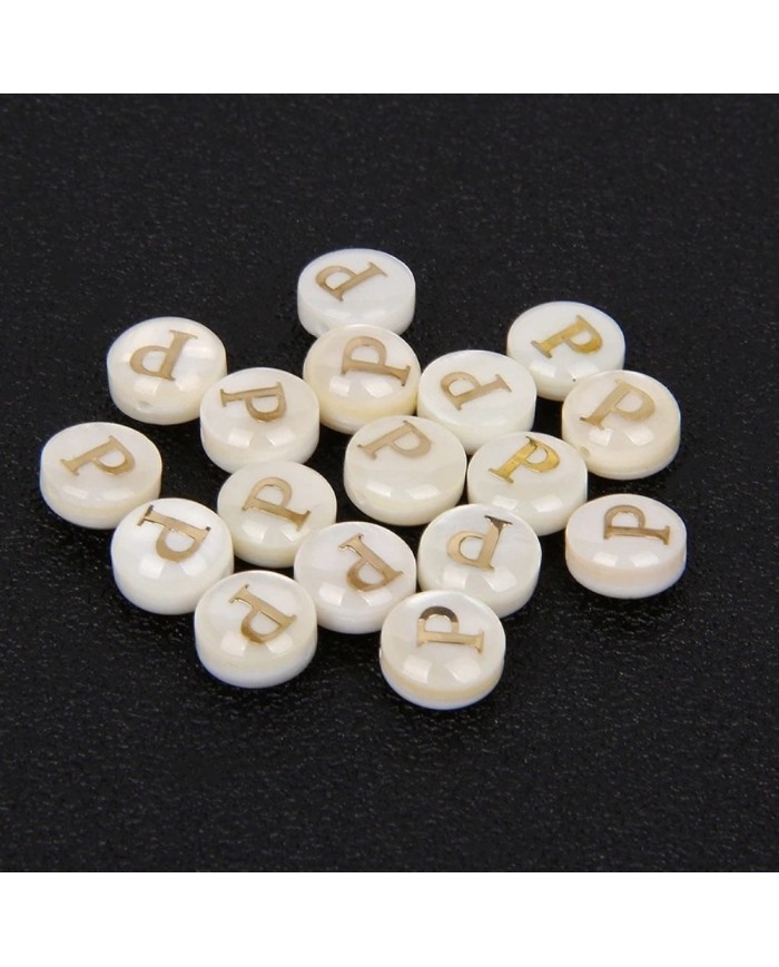 Sedef Varaklı Harf - P - 1 adet - 8mm