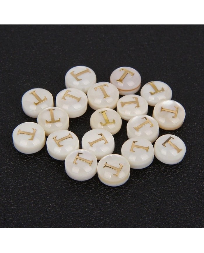 Sedef Varaklı Harf - T - 1 adet - 8mm