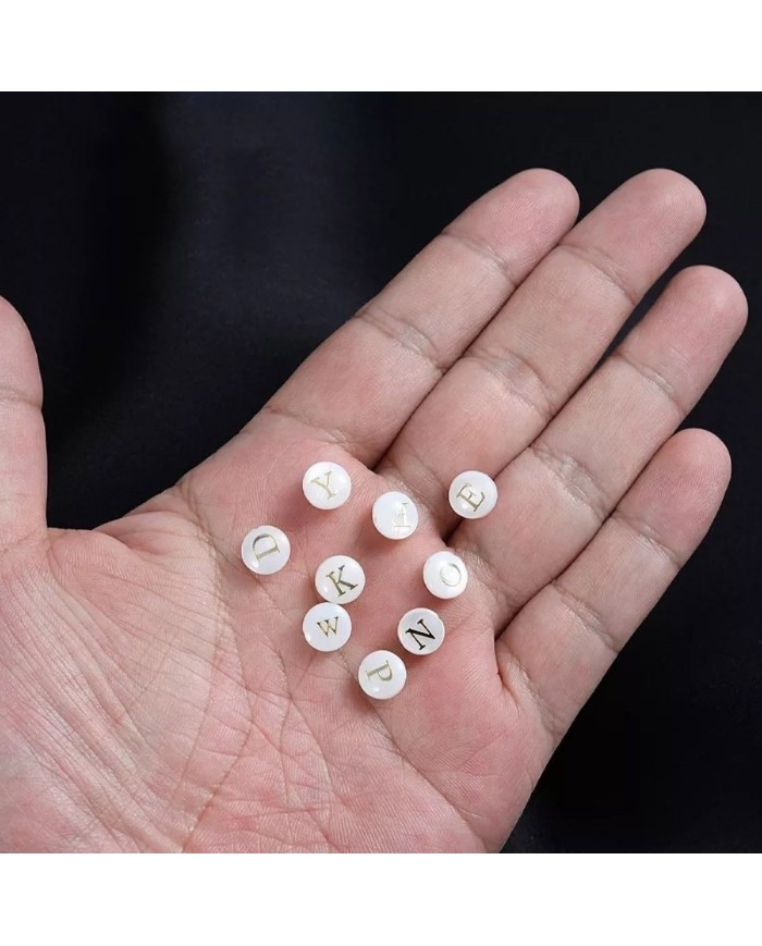 Sedef Varaklı Harf - W - 1 adet - 8mm