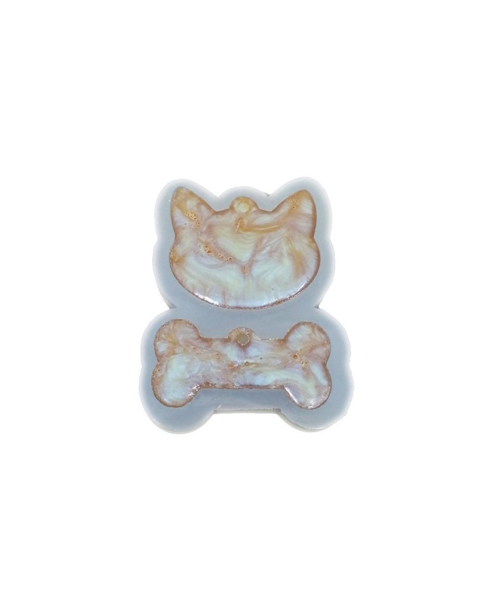 5 Adet - Kedi & Kemik Reçine Epoksi Kalıp