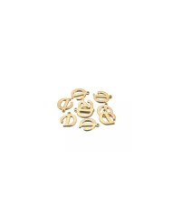 5 Adet - MİNİ HARFLER - METAL KAPLAMA KULPLU GOLD - D