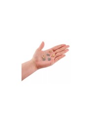 5 Adet - MİNİ HARFLER - METAL KAPLAMA KULPLU GOLD - D