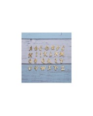 5 Adet - MİNİ HARFLER - METAL KAPLAMA KULPLU GOLD - D