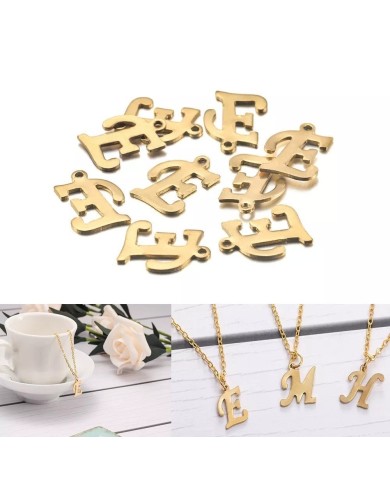 5 adet - MİNİ HARFLER - METAL KAPLAMA KULPLU GOLD - E