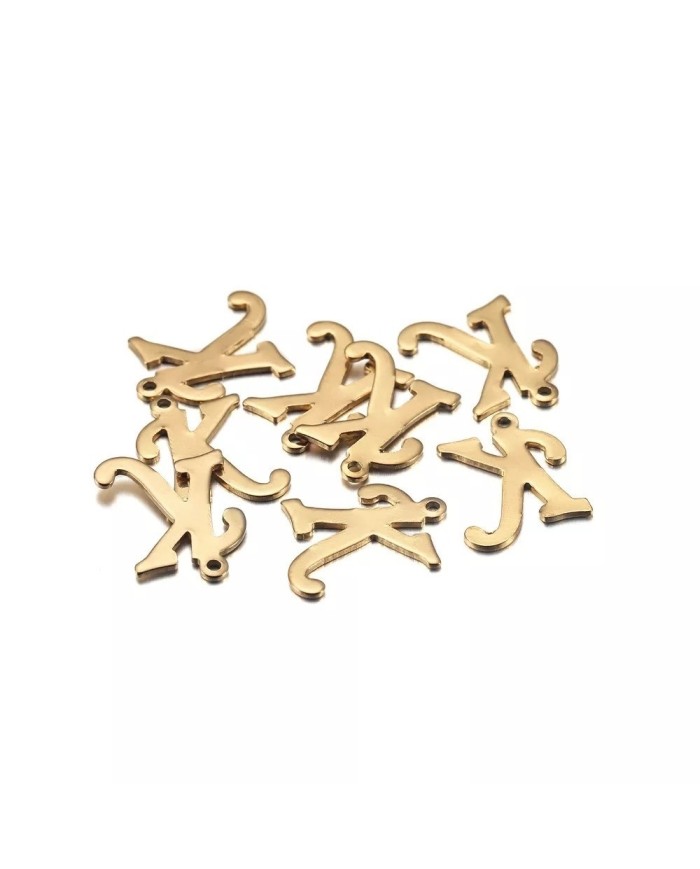 5 adet - MİNİ HARFLER - METAL KAPLAMA KULPLU GOLD - K