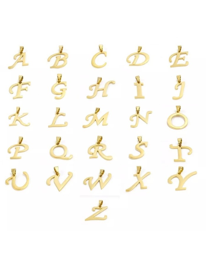 5 ADET - MİNİ HARFLER - METAL KAPLAMA KULPLU GOLD - M