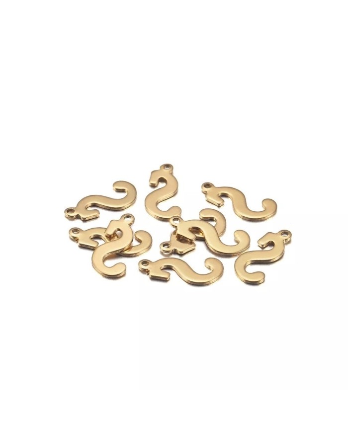 5 ADET - MİNİ HARFLER - METAL KAPLAMA KULPLU GOLD - S
