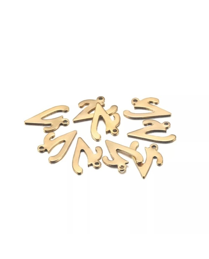 5 ADET - MİNİ HARFLER - METAL KAPLAMA KULPLU GOLD - V