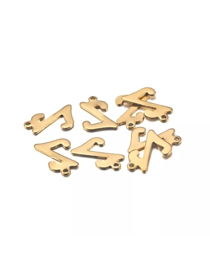 5 ADET - MİNİ HARFLER - METAL KAPLAMA KULPLU GOLD - Z