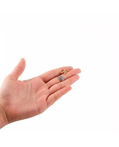 5 ADET - MİNİ HARFLER - METAL KAPLAMA KULPLU GOLD - Z