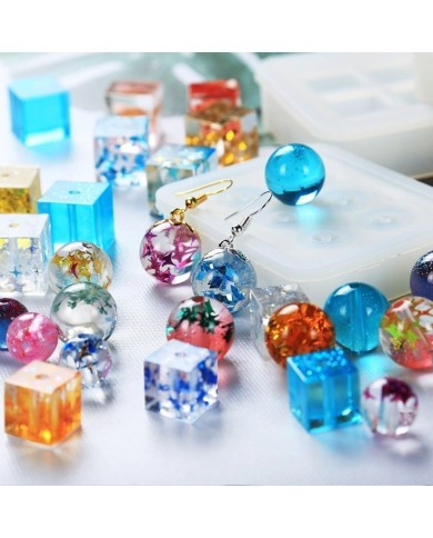 5 Adet - Yuvarlak Boncuk Tesbih Reçine Silikon Kalıbı -16 mm 249