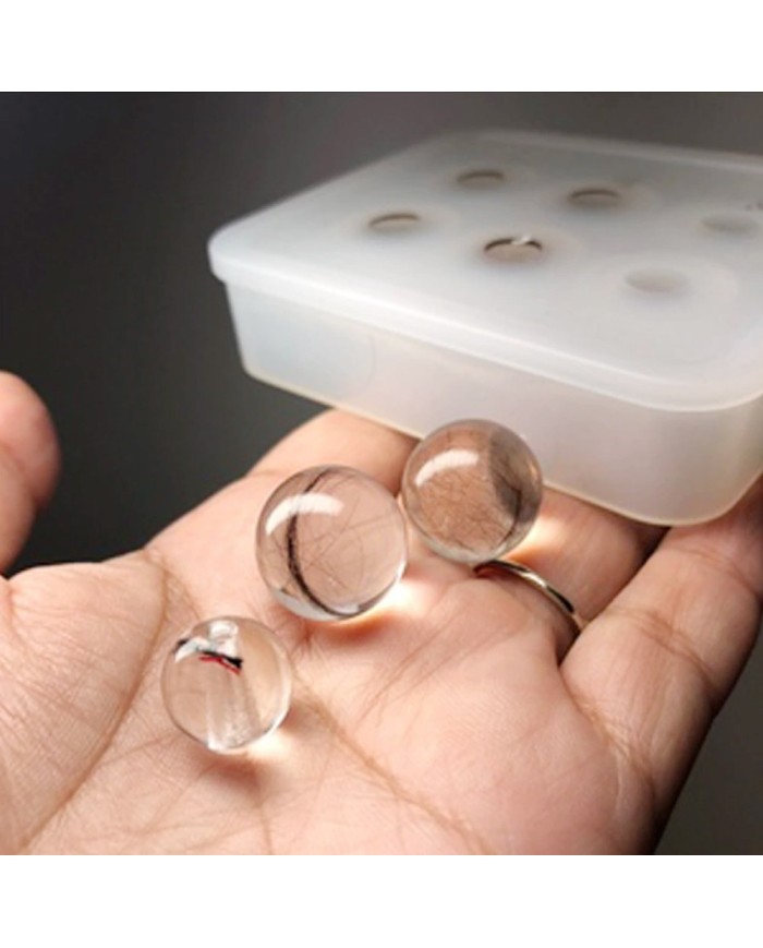 10 Adet - Yuvarlak Boncuk Tesbih Reçine Silikon Kalıbı -16 mm 249